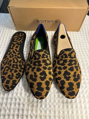 Rothy's Leopard Knit Pointed Loafers